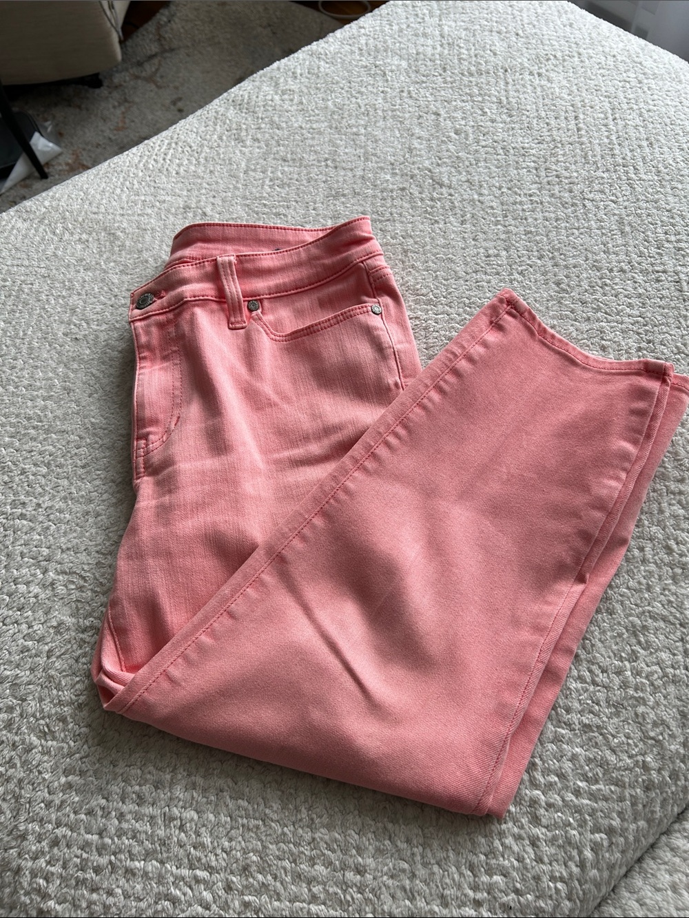 Talbots Coral-Pink Crop Skinny Jeans